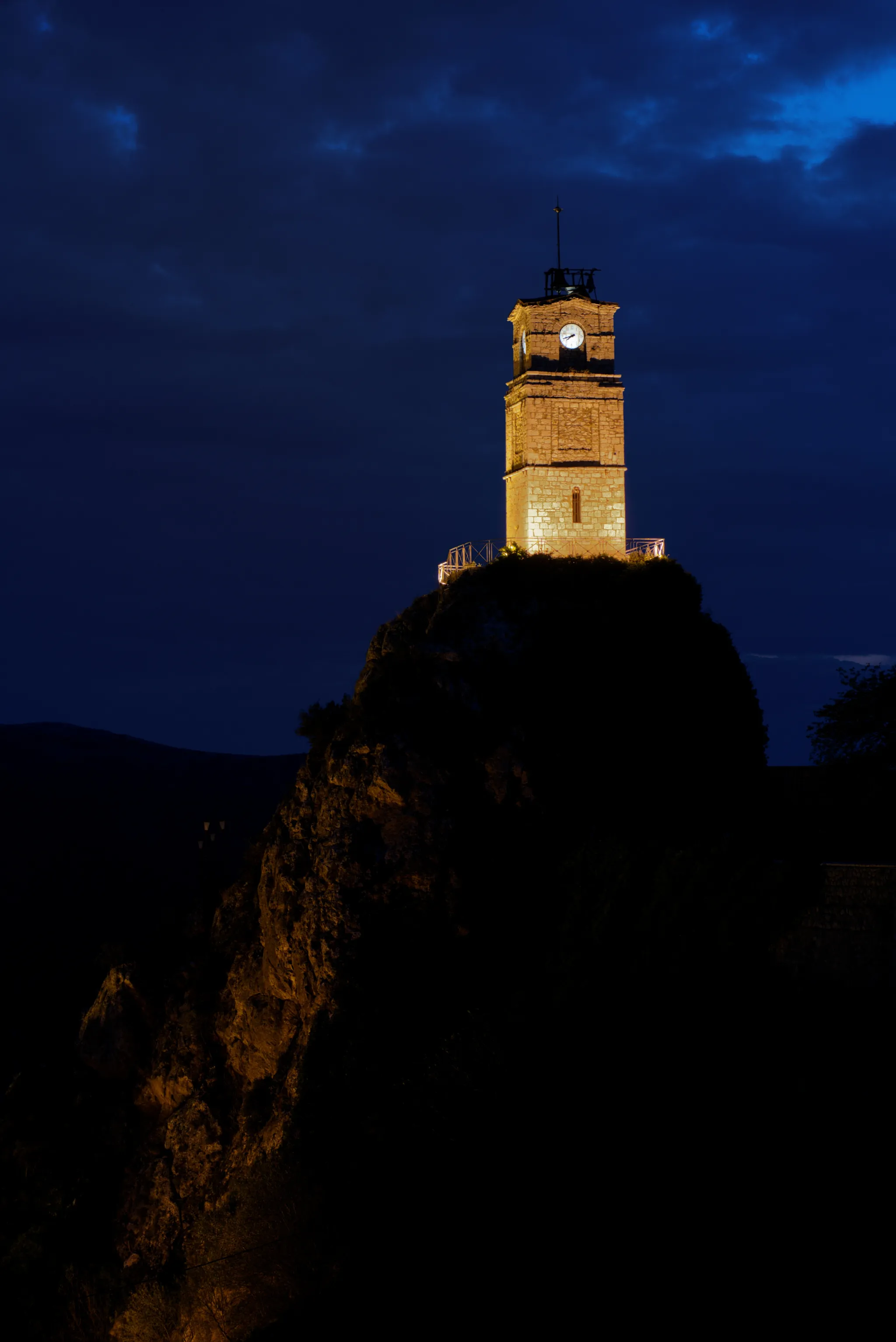 Arachova's stone clock tower