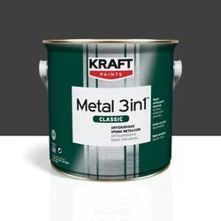 Αντισκωριακό χρώμα μετάλλου Kraft Metal 3in1 μαύρο γυαλιστερό 0.75L