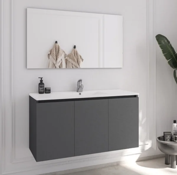 Έπιπλο Μπάνιου με Καθρέπτη Drop Peru 100cm Ανθρακί