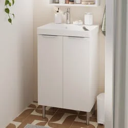 Έπιπλο μπάνιου SENSEA Easy M50xΒ40cm σε λευκό χρώμα με πόρτες ανοιγόμενες
