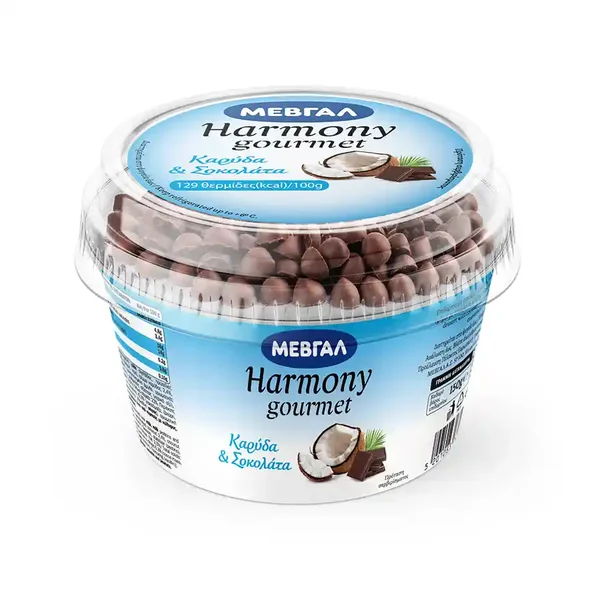Μεβγάλ Harmony Gourmet Επιδόρπιο Γιαουρτιού Καρύδα & Νιφάδες Σοκολάτας 160γρ.