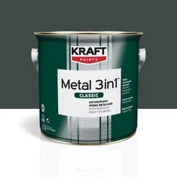 Αντισκωριακό χρώμα μετάλλου Kraft Metal 3in1 κυπαρισσί γυαλιστερό 0.75L