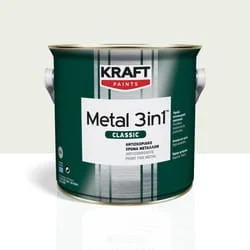 Αντισκωριακό χρώμα μετάλλου Kraft Metal 3in1 λευκό γυαλιστερό 0.75L