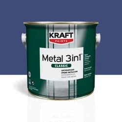 Αντισκωριακό χρώμα μετάλλου Kraft Metal 3in1 μπλε Μυκόνου γυαλιστερό 0.75L