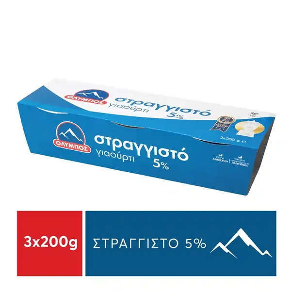 Όλυμπος Γιαούρτι Αγελάδος Στραγγιστό 5%Λιπαρά 3x200γρ.