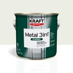 Αντισκωριακό χρώμα μετάλλου Kraft Metal 3in1 λευκό γυαλιστερό 0.75L