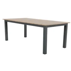 Τραπέζι CAPRI από αλουμίνιο/συνθετικό ξύλο ανθρακί Μ200xΠ100xΥ74cm