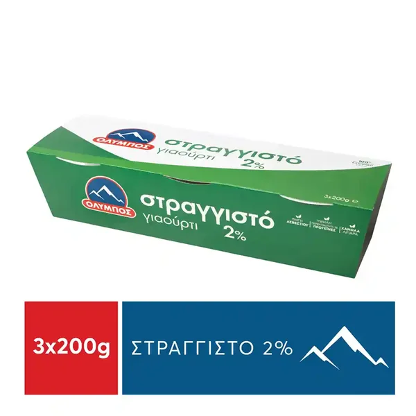 Όλυμπος Γιαούρτι Στραγγιστό 2% Λιπαρά 3x200γρ.