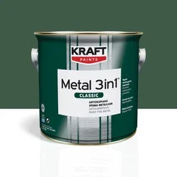 Αντισκωριακό χρώμα μετάλλου Kraft Metal 3in1 πράσινο γυαλιστερό 0.75L