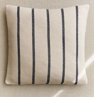 Zara Home Κάλυμμα Μαξιλαριού από Γιούτα & Βαμβάκι με Ριγέ Σχέδιο