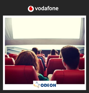 ODEON 1+1 Εισιτήριο Δευτέρα έως Παρασκευή με το Vodafone Thank You!