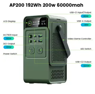 Ctolity AP200L - Φορητό Power Bank 200W με Μπαταρία LiFePO4 60000mAh & Ηλιακή Φόρτιση  - 10€ Έκπτωση με Κουπόνι GD0710