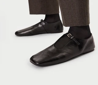 GINO ROSSI Καφέ Μπαλαρίνες με Πόρπη