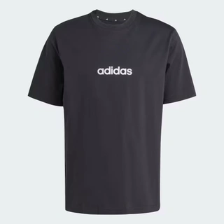 adidas Essentials Linear Single Jersey Tee JE8993 Ανδρικό T-shirt Μαύρο / Λευκό