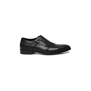 Dune London Schemer Ανδρικά Δερμάτινα Παπούτσια Double Monk Μαύρα