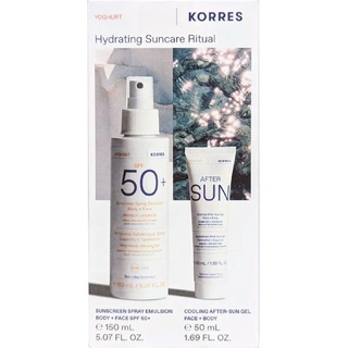 Εικόνα προσφοράς Korres Promo Face & Body Yoghurt Emulsion Protect & Hydrate Sunscreen Spray Spf50+, 150ml & Cooling After Sun Gel από Pharm24