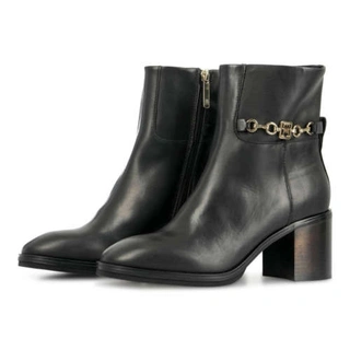 Tommy Hilfiger Th Chain Leather Mid Heel Bootie FW0FW08183 - Tommy Hilfiger | myShoe.gr