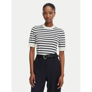 Tommy Hilfiger WW0WW49705 Γυναικείο Πουλόβερ Κρεμ Regular Fit